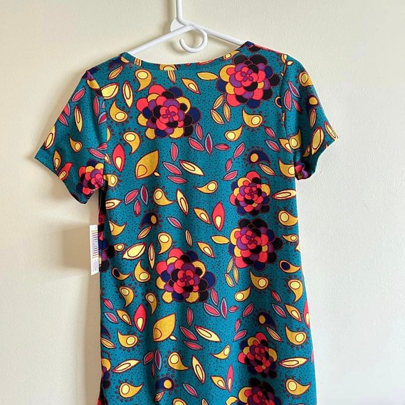 Size Small NWT LuLaRoe Teal Color Floral Pull Over Top - Picture 2 of 7